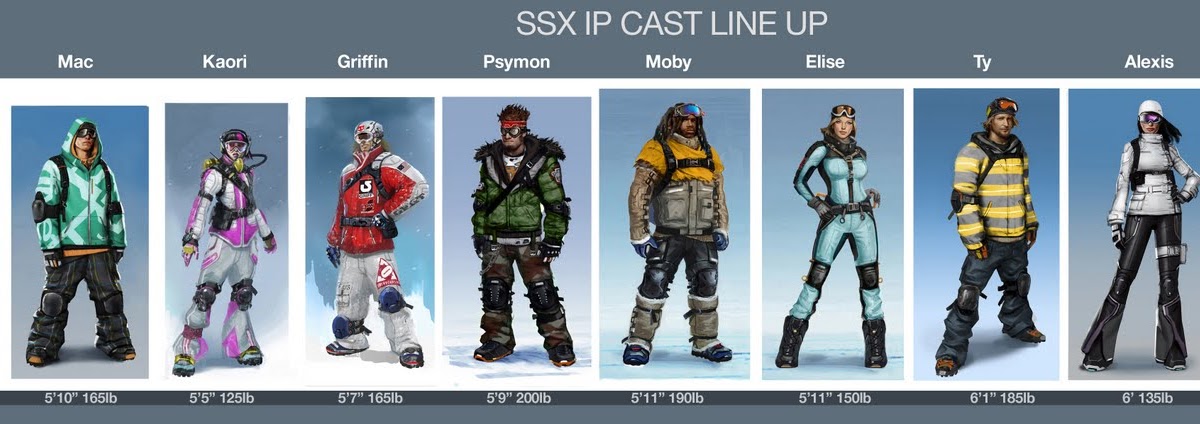 Casting line. SSX 2012. SSX on Tour персонажи. SSX 3 characters. SSX tricky.