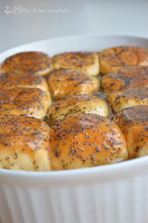 Ham and Swiss Sliders with Sweet Poppy Seed Glaze Bliss From Scratch