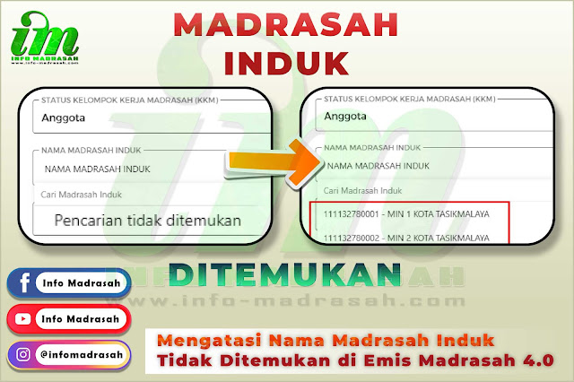 Mengatasi Nama Madrasah Induk Tidak Ditemukan di Emis Madrasah 4.0