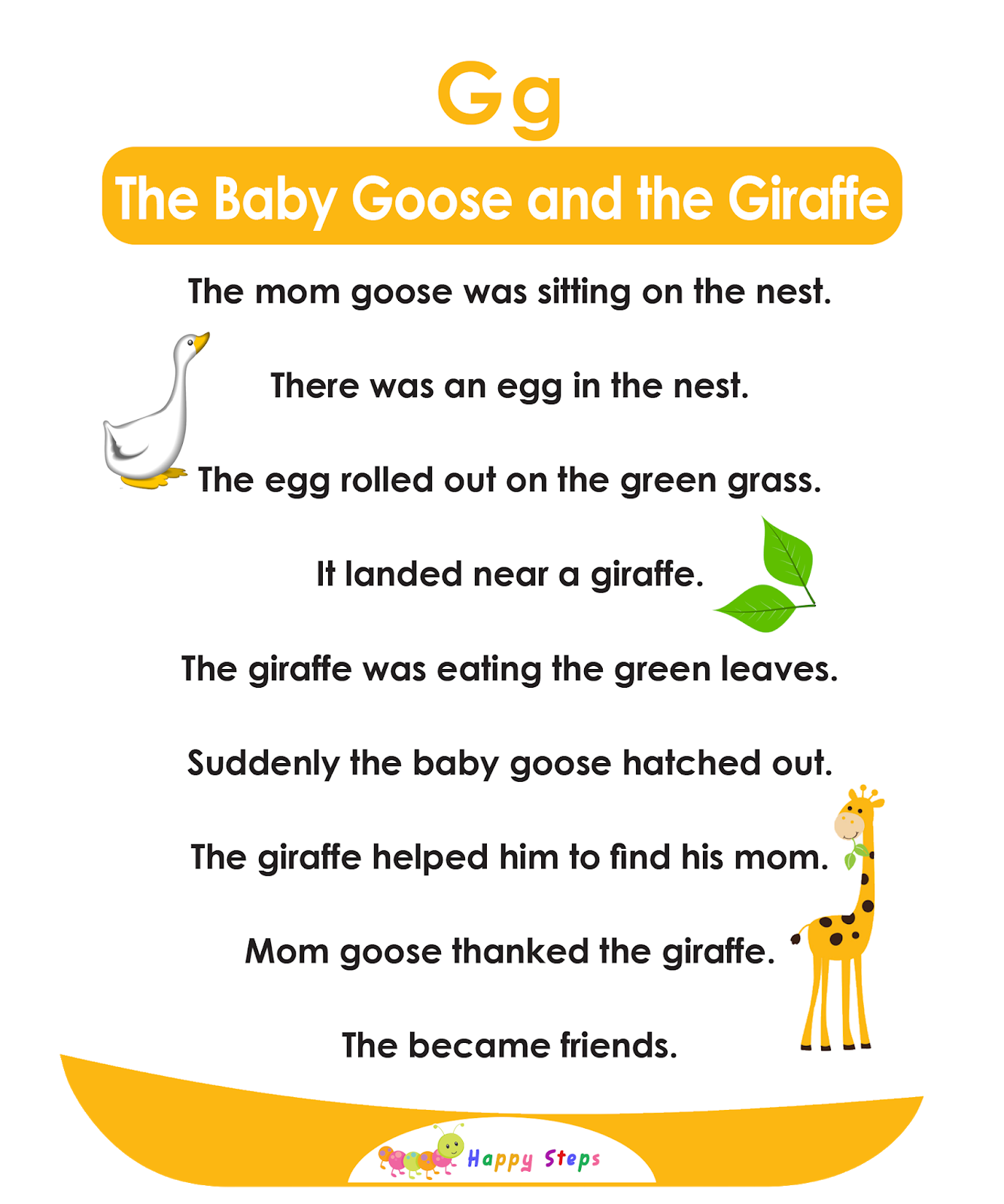 The Baby Goose and the Giraffe Letter G Alphabet Stories