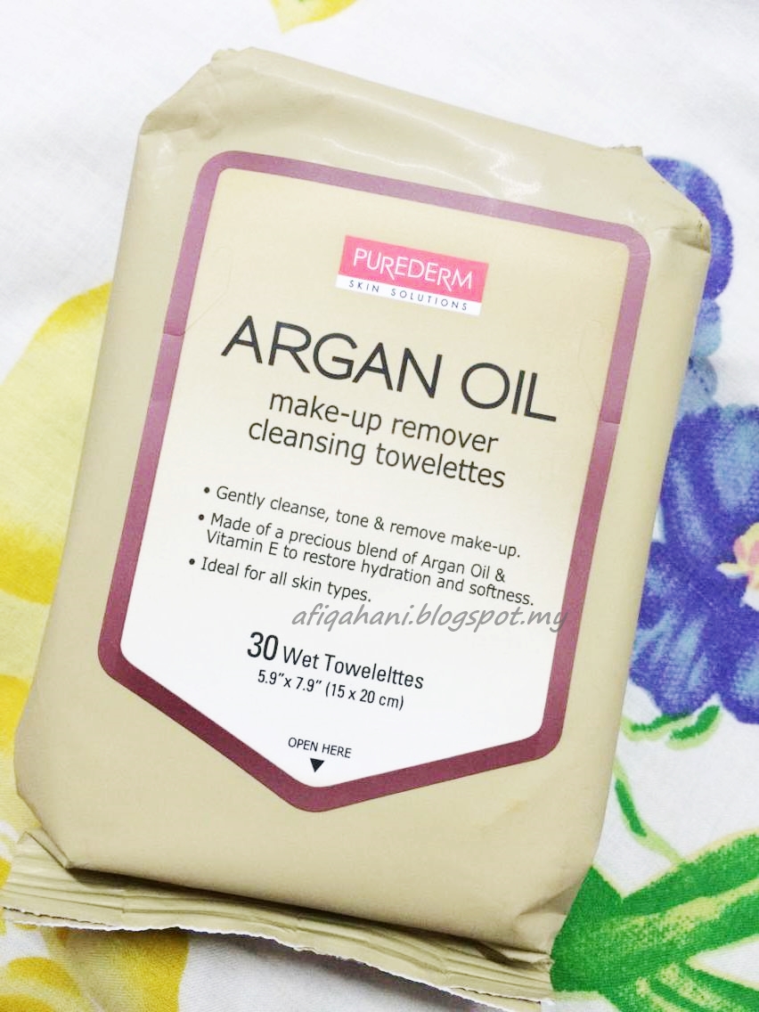 [REVIEW] Argan Oil make up remover cleansing towelettes. Afiqah Hani