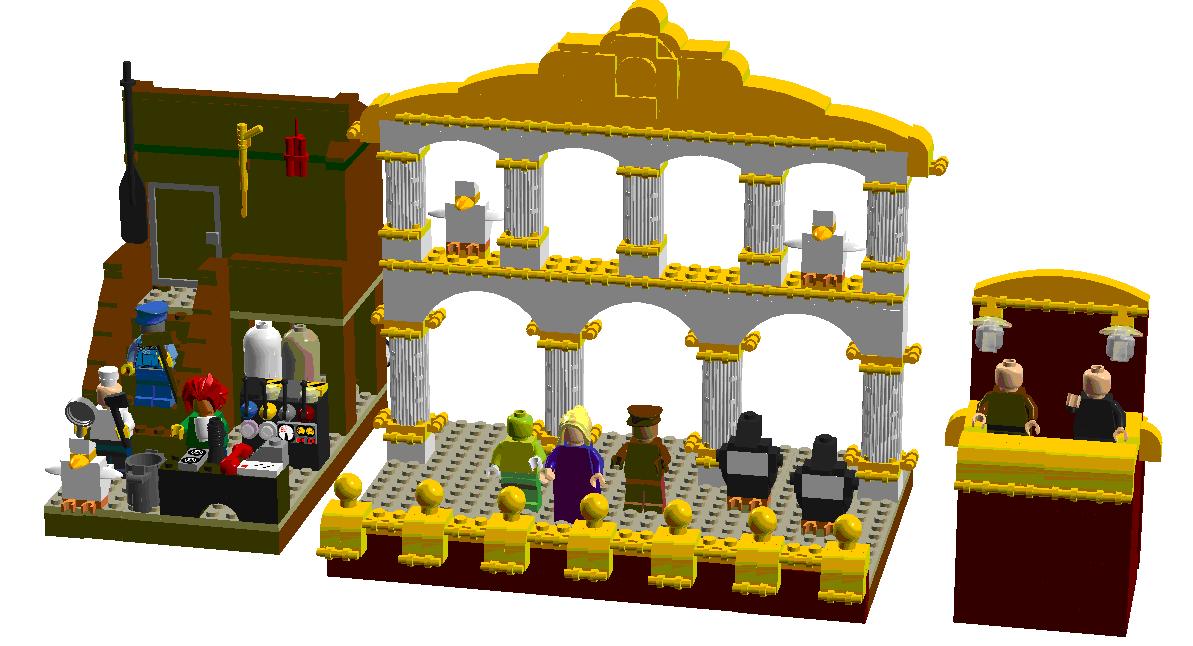 Proposal for the Muppet Theater Playset, with the backstage area, stage