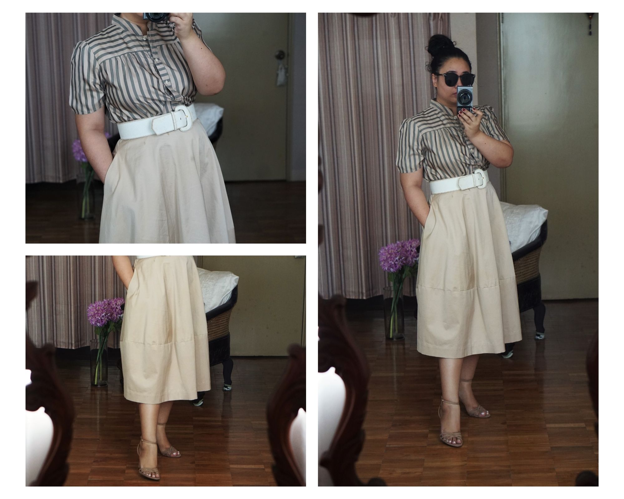How To Wear A Full Khaki Skirt 11 Outfit Ideas!