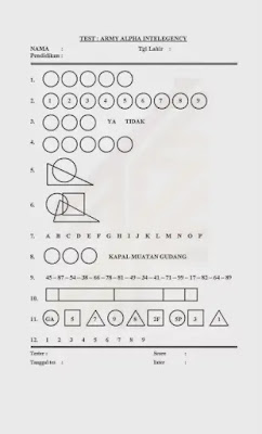 Tes Army Alpha Intelegence-kilaskerja.com