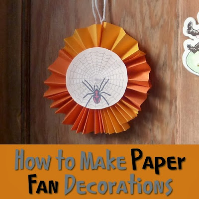 Make paper fan decorations craft for kids or adults