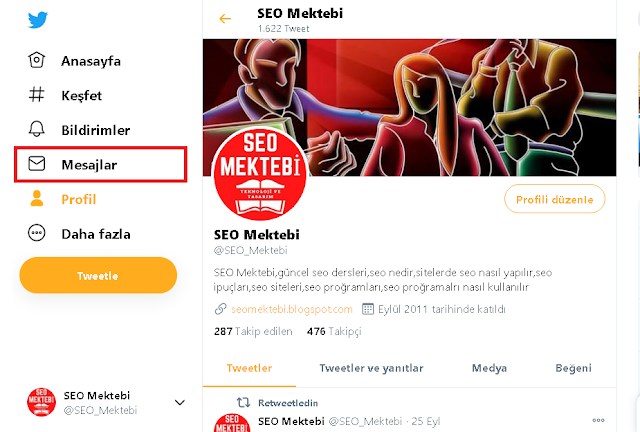 Twitter Hesabında Direk Mesajları Silme