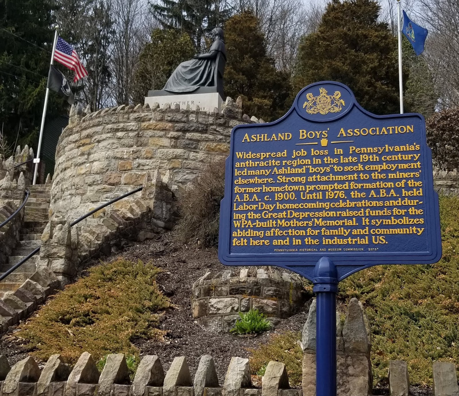 Valley Girl Views The Whistler's Mother Statue in Ashland Pa