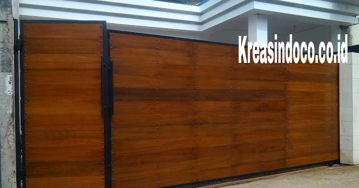 10 Model Pintu Pagar Besi Kombinasi Kayu Kamper Dan Merbau