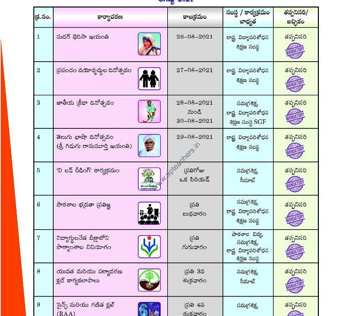 Ap Primary School Academic Calendar 2024 25 Pdf Download In Telugu