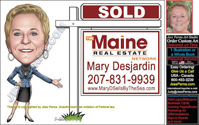 Maine Real Estate Caricature Newspaper Ad Art