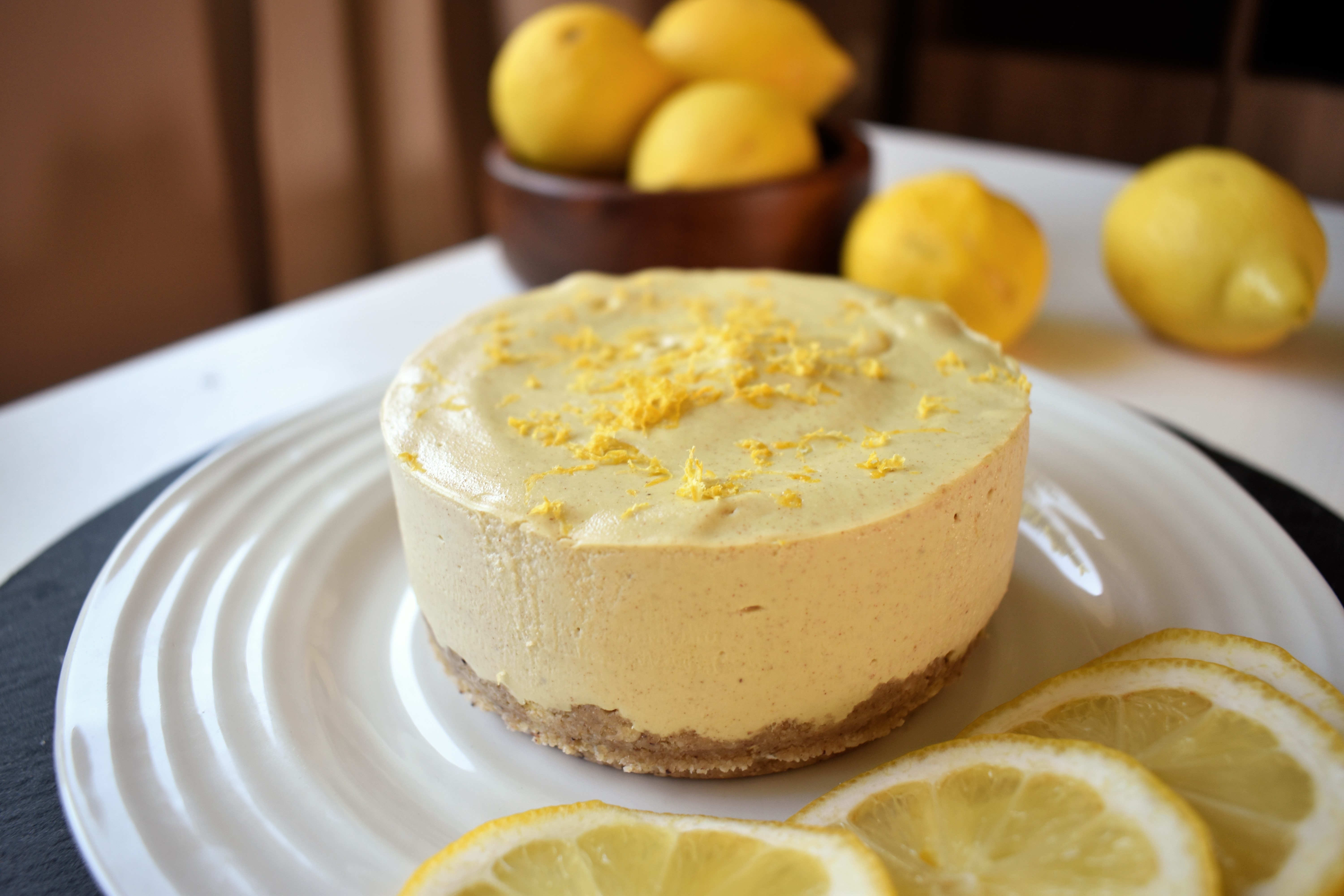 Gluten Free Lemon No Bake Vegan Cheesecake