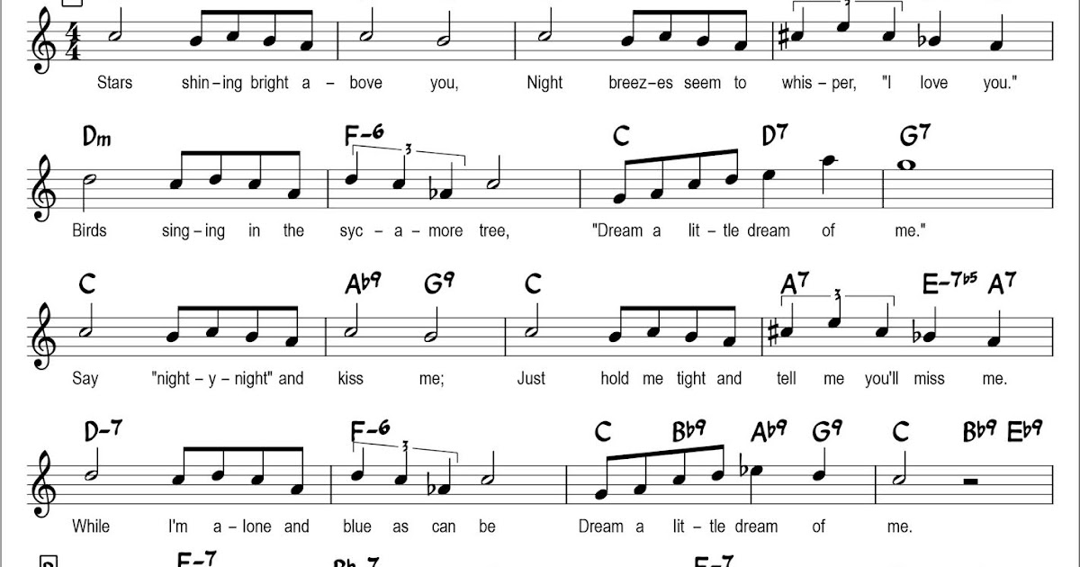 Not Lagu Dream a Little Dream of Me - SEPUTAR MUSIK
