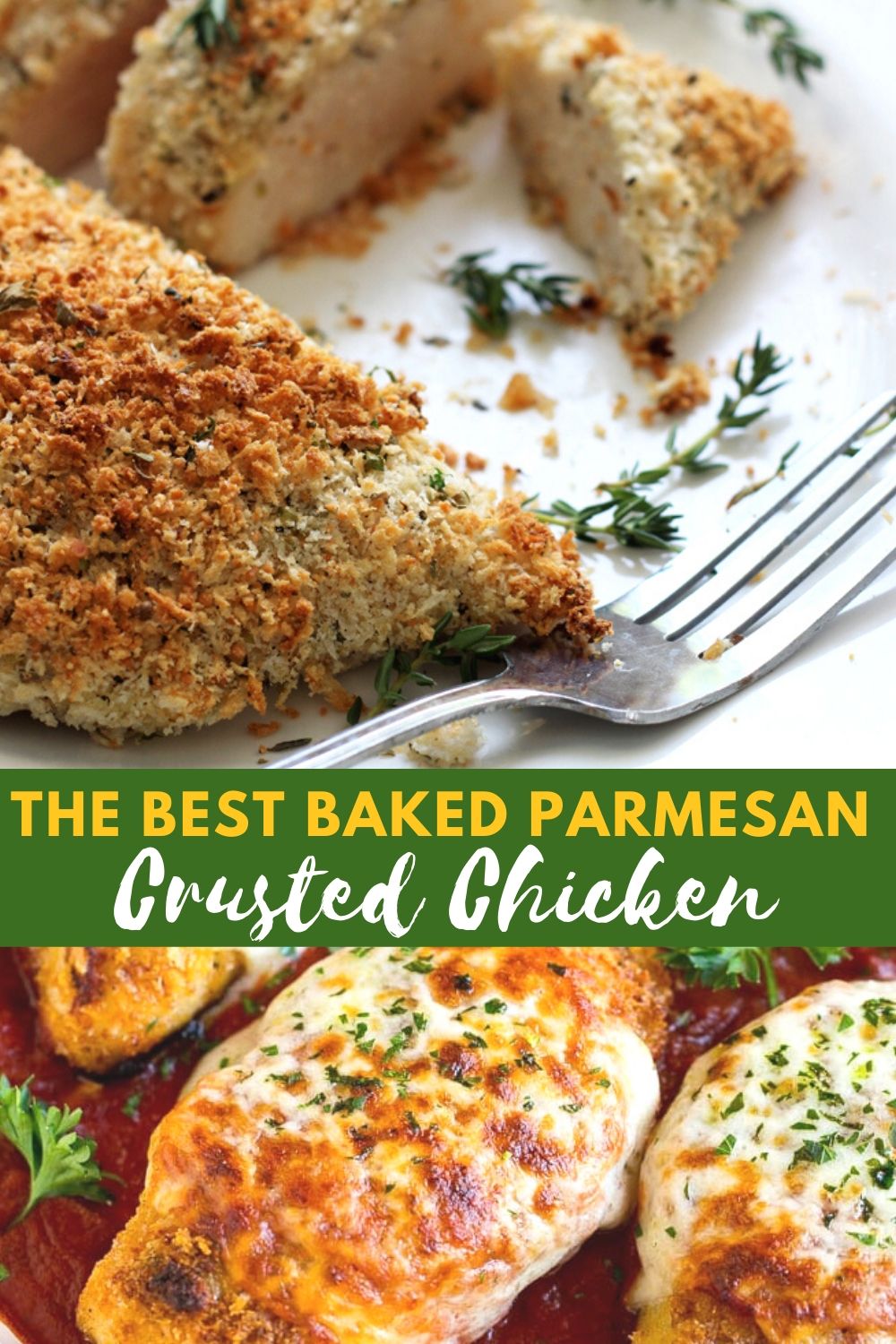 The Best Baked Parmesan Crusted Chicken #crustedchicken #chickenrecipes