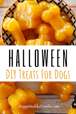 Homemade orange gummy treats for dogs to make this Halloween