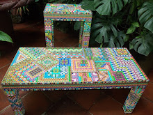 Maya Geometric, bench and table