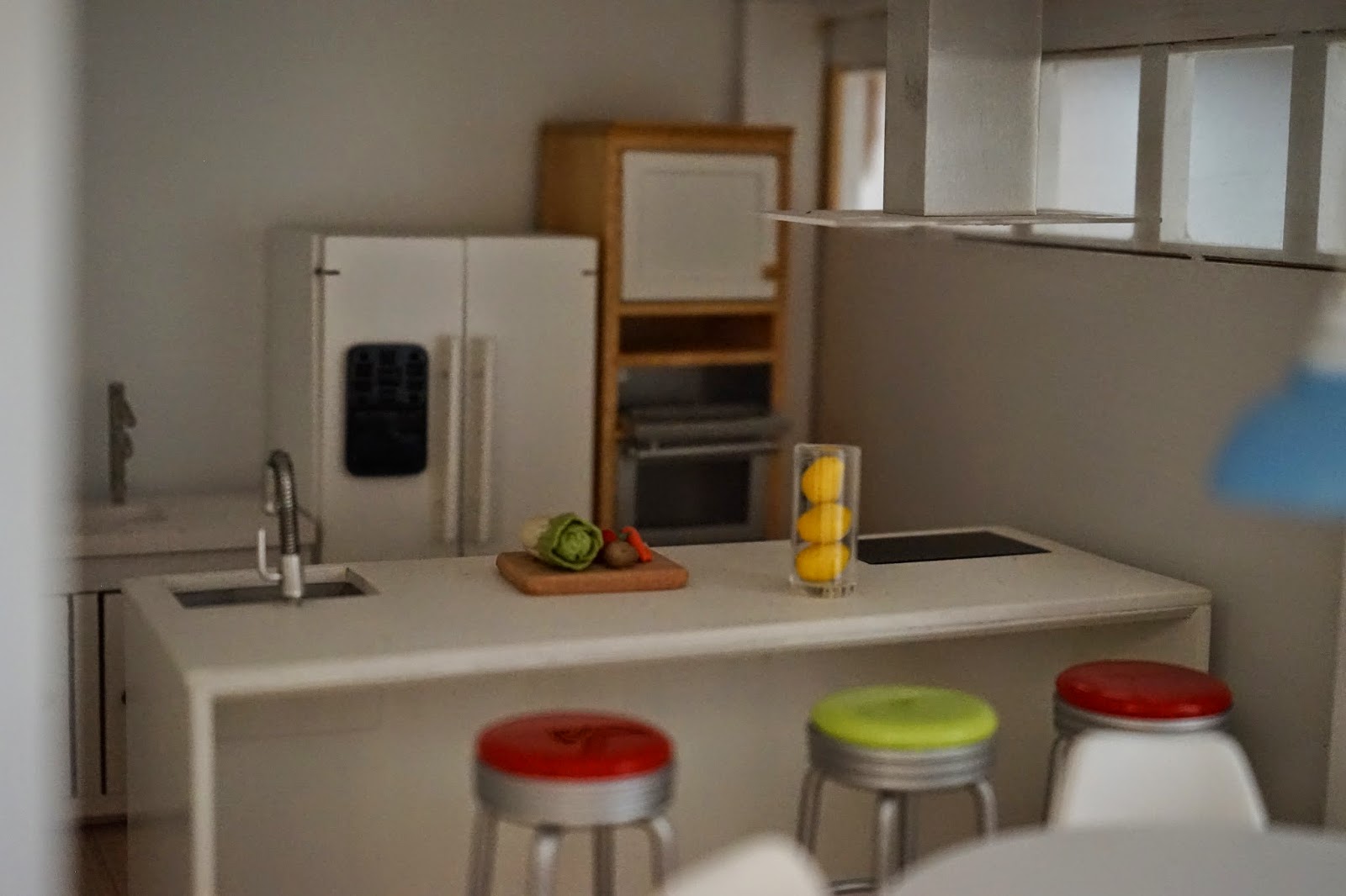 Penelope's Dollhouses Malibu Beach Dollhouse a white kitchen