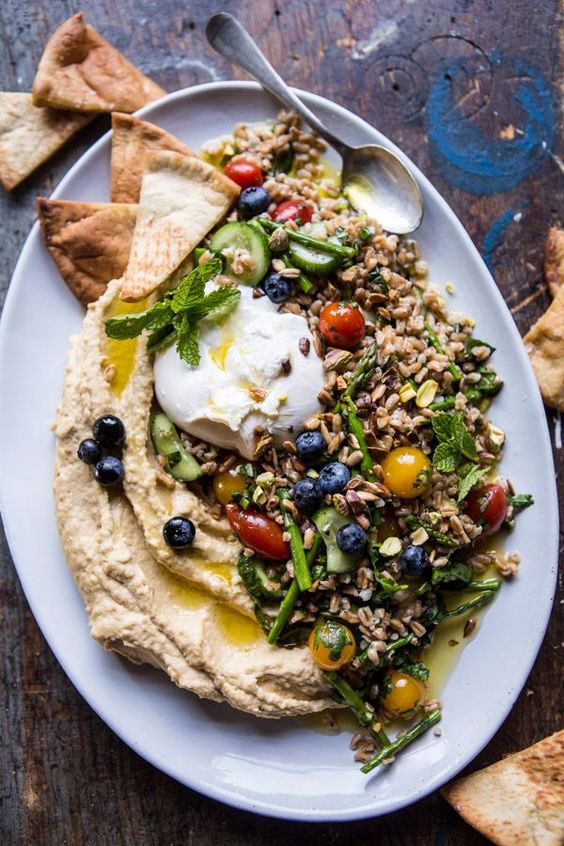 Farro Tabbouleh with Burrata and Hummus - Recipe 22