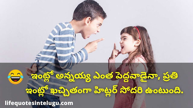 Funny Sister And Brother Quotes In Telugu