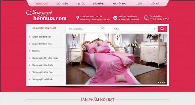Source code website bán hàng chăn ga gối đệm WordPress