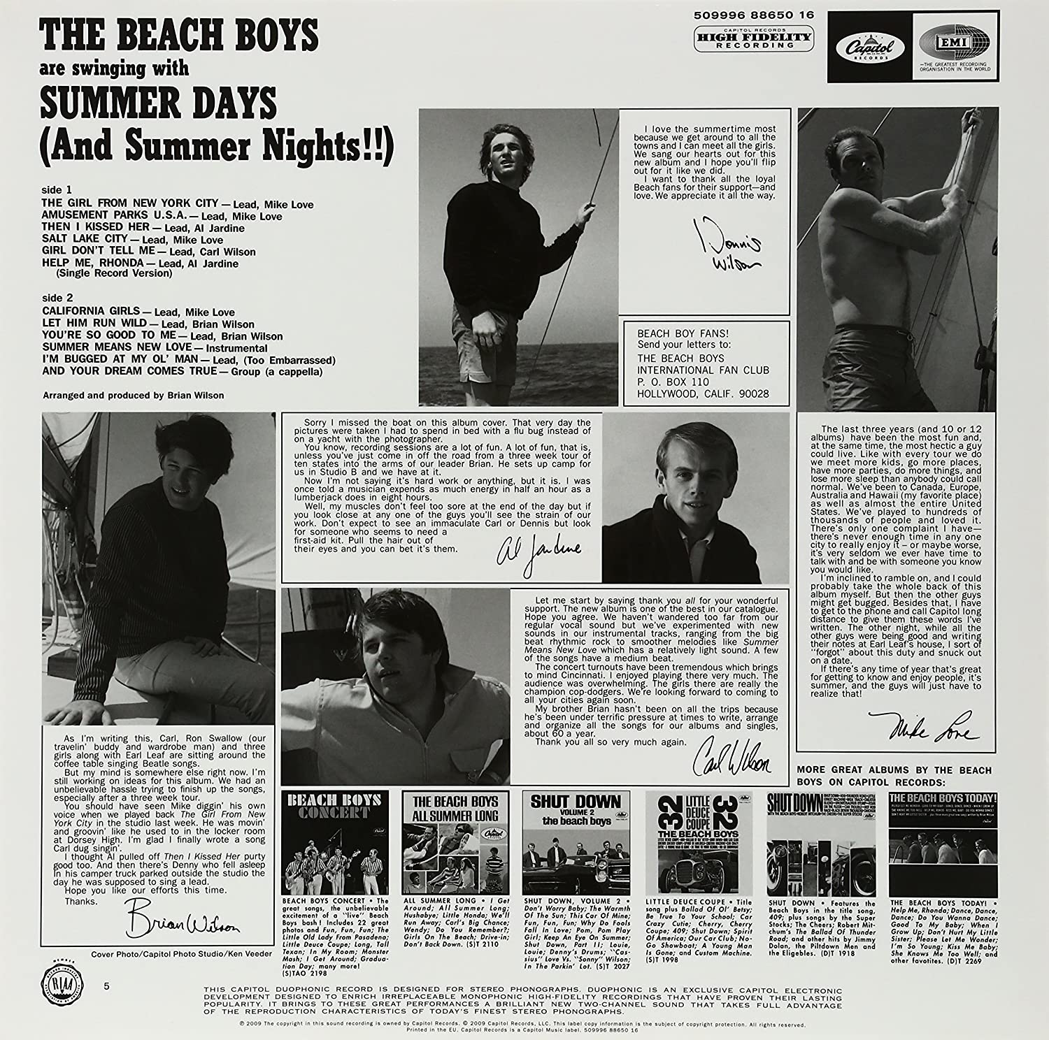 Classic Rock Covers Database The Beach Boys Summer Days (And Summer