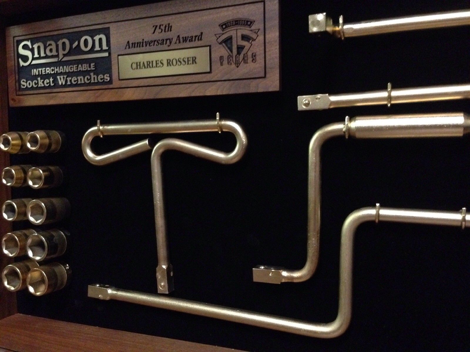 Just A Car Guy gold plated Snap On socket sets, top salesman awards