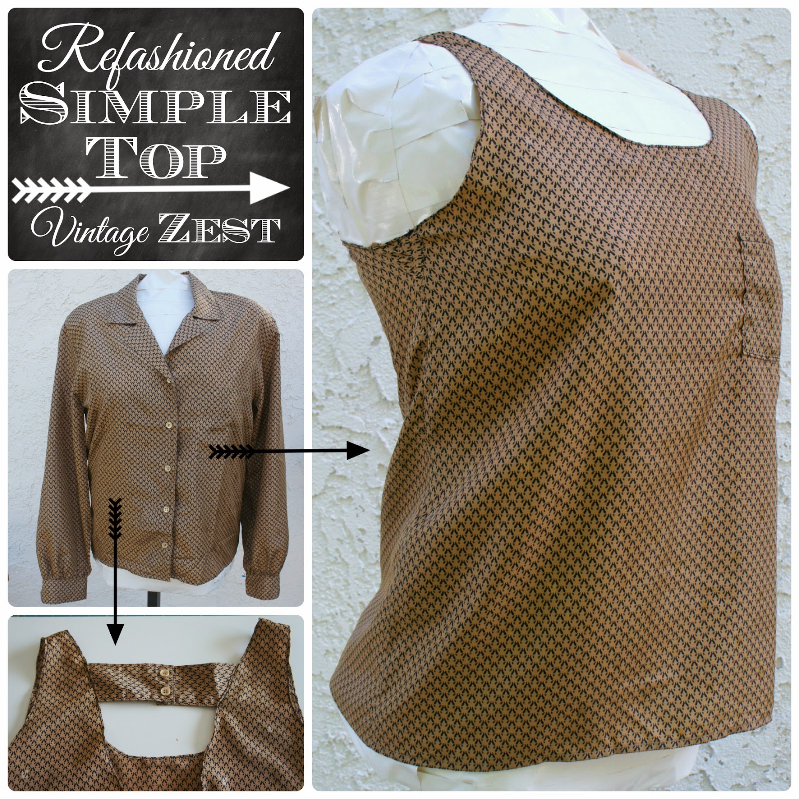 Refashion Co-op: Boxy Button-Down to a Blouse with Fun Details!