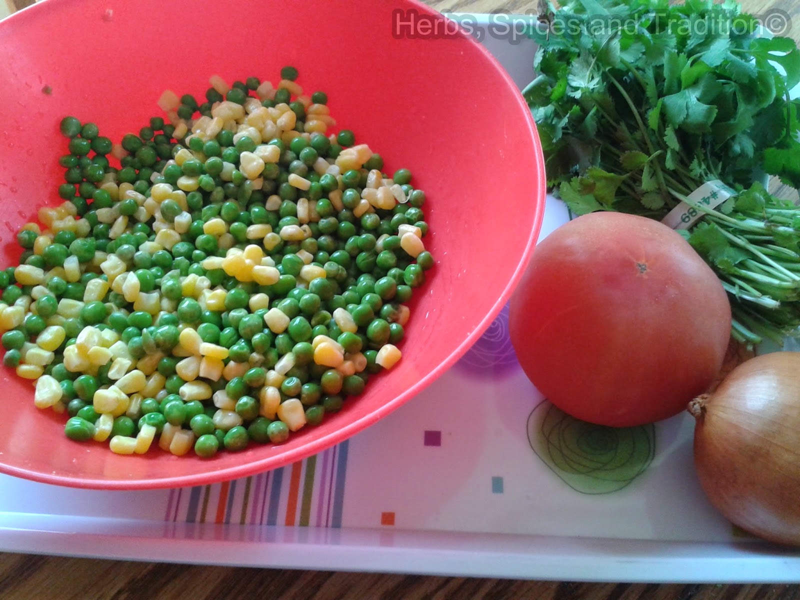 Herbs, Spices and Tradition PEAS AND SWEET CORN SIDE DISH ( Suitable