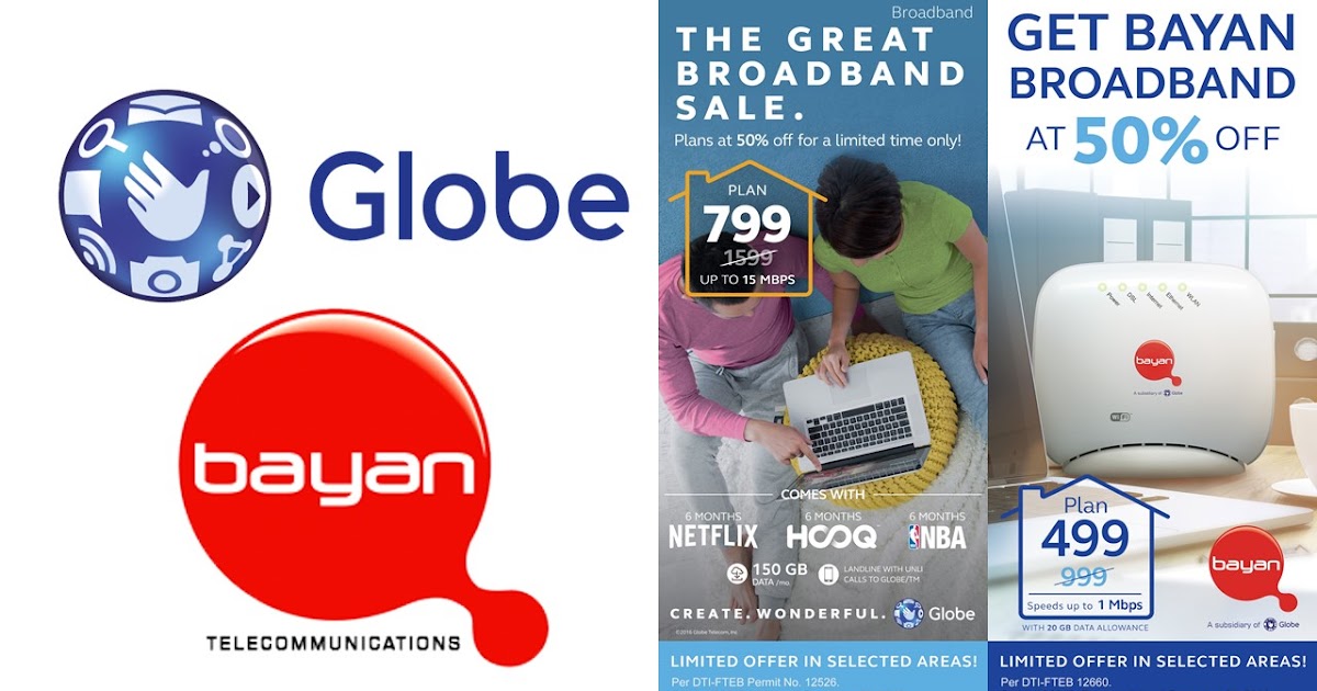 Enjoy 50 Off on Globe Broadband and Bayan Broadband Deals This