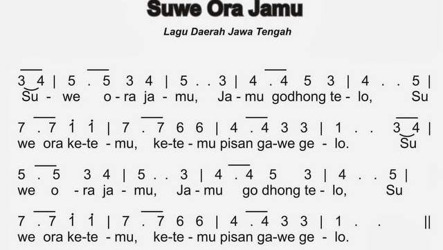 Lagu Daerah Suwe Ora Jamu Lirik