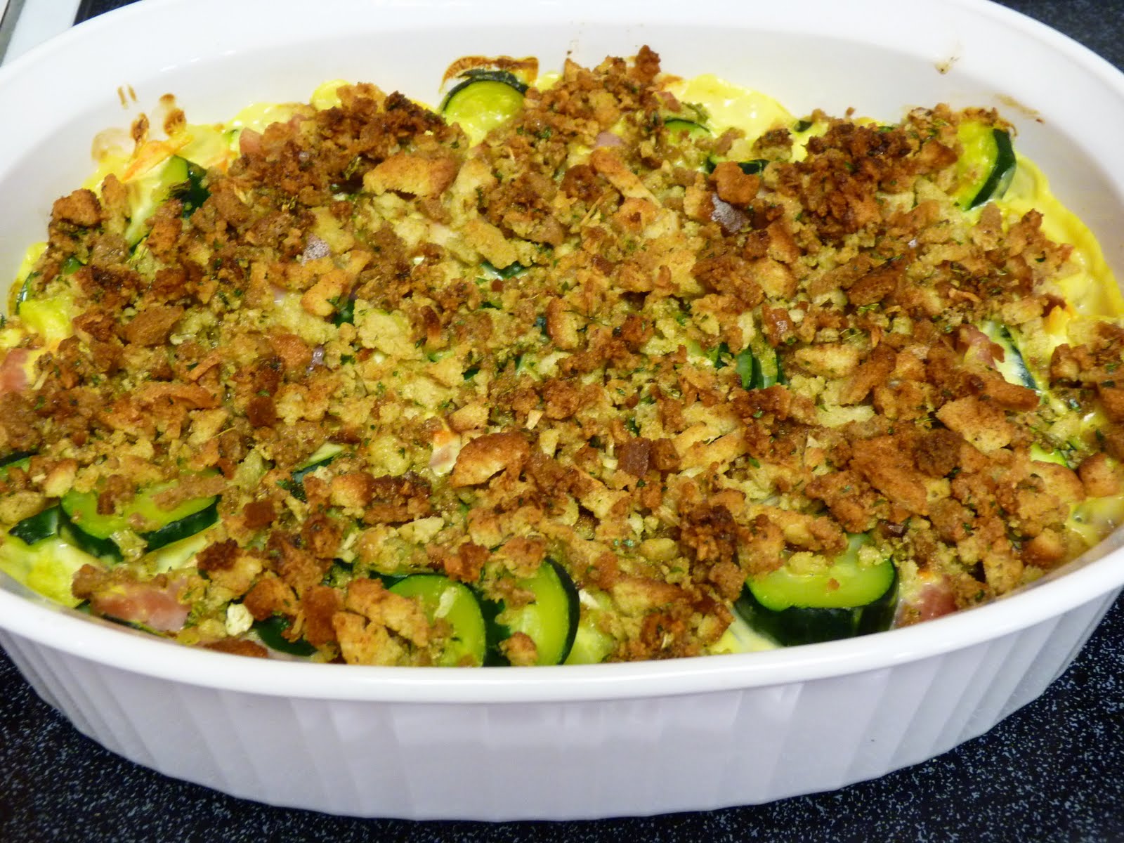 Fantastic Family Favorites Summer Zucchini Casserole with Ham