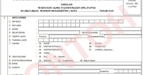 Download Formulir Pendataan e-PUPNS Tahun 2015