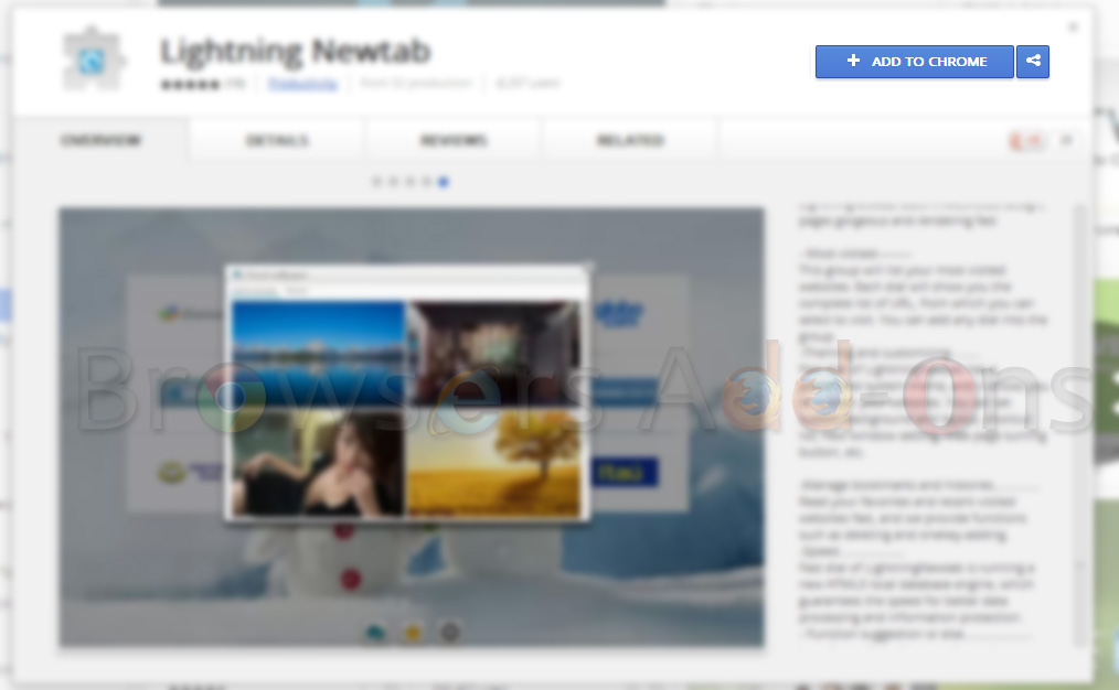Browsers Addon Lightning Newtab extension for Chrome adds customize