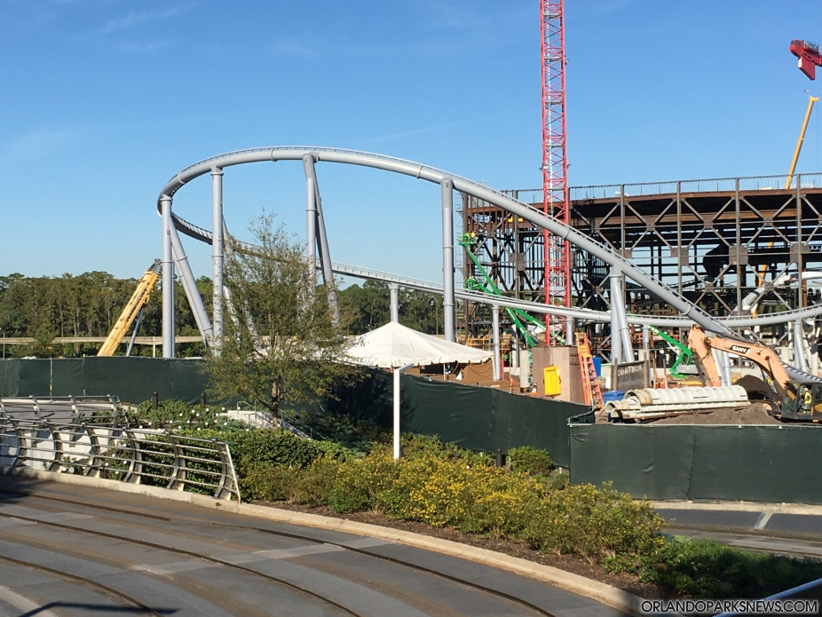 PHOTOS Tron Lightcycle Run Roller Coaster Continues to Take Shape at