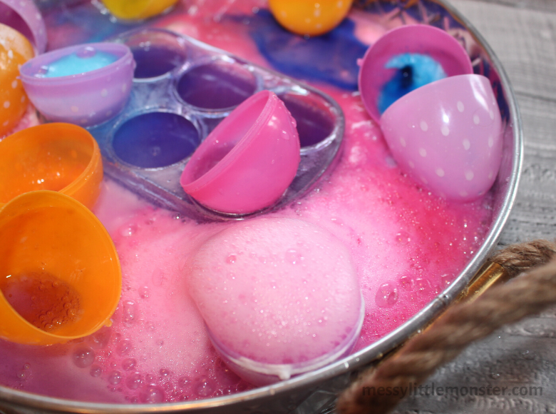 Fizzy Egg Baking Soda and Vinegar Reaction Messy Little Monster