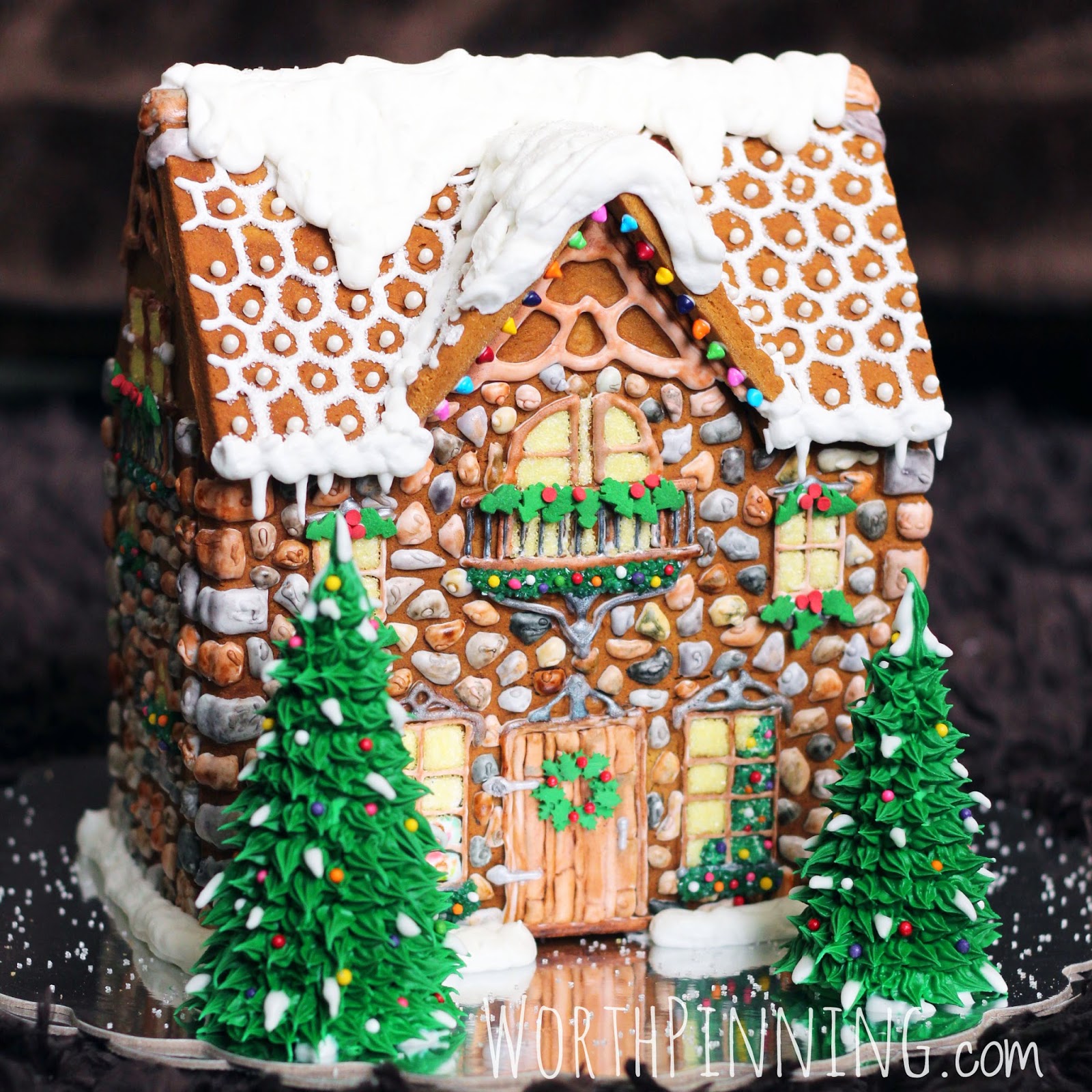 Worth Pinning Stone Gingerbread House