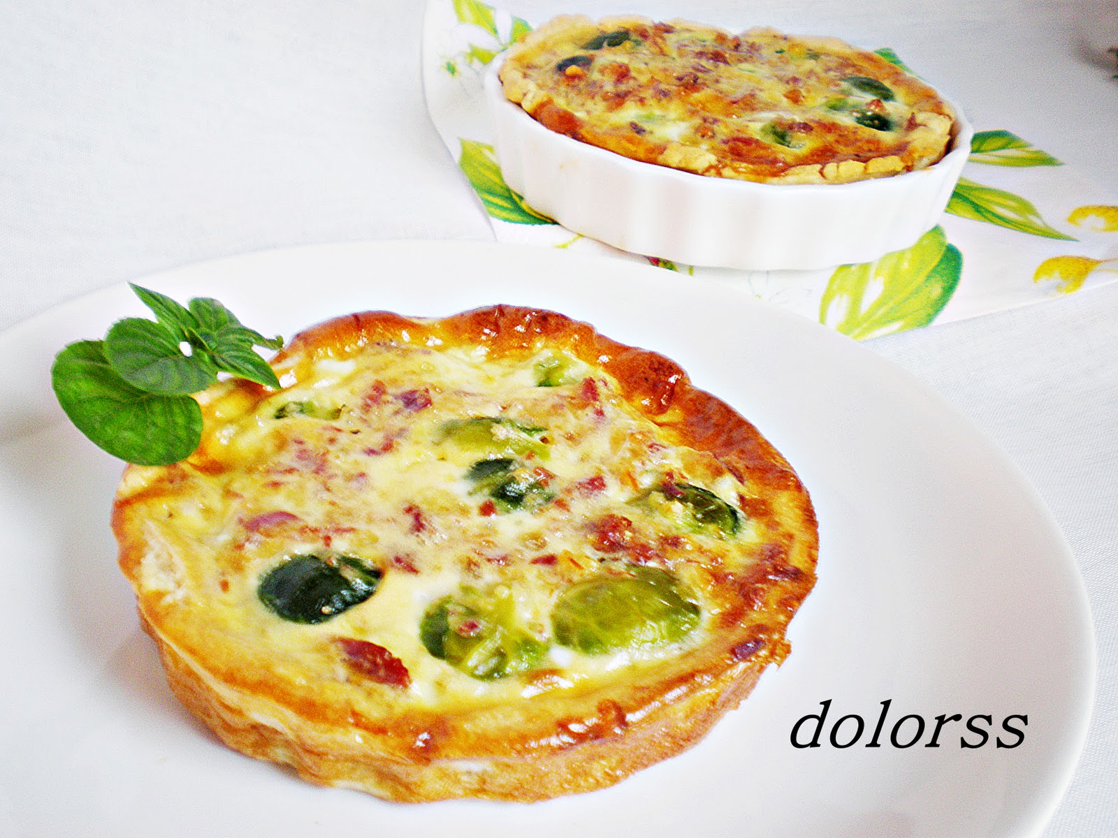 Blog de cuina de la dolorss Quiche de coles de Bruselas, jamón y queso