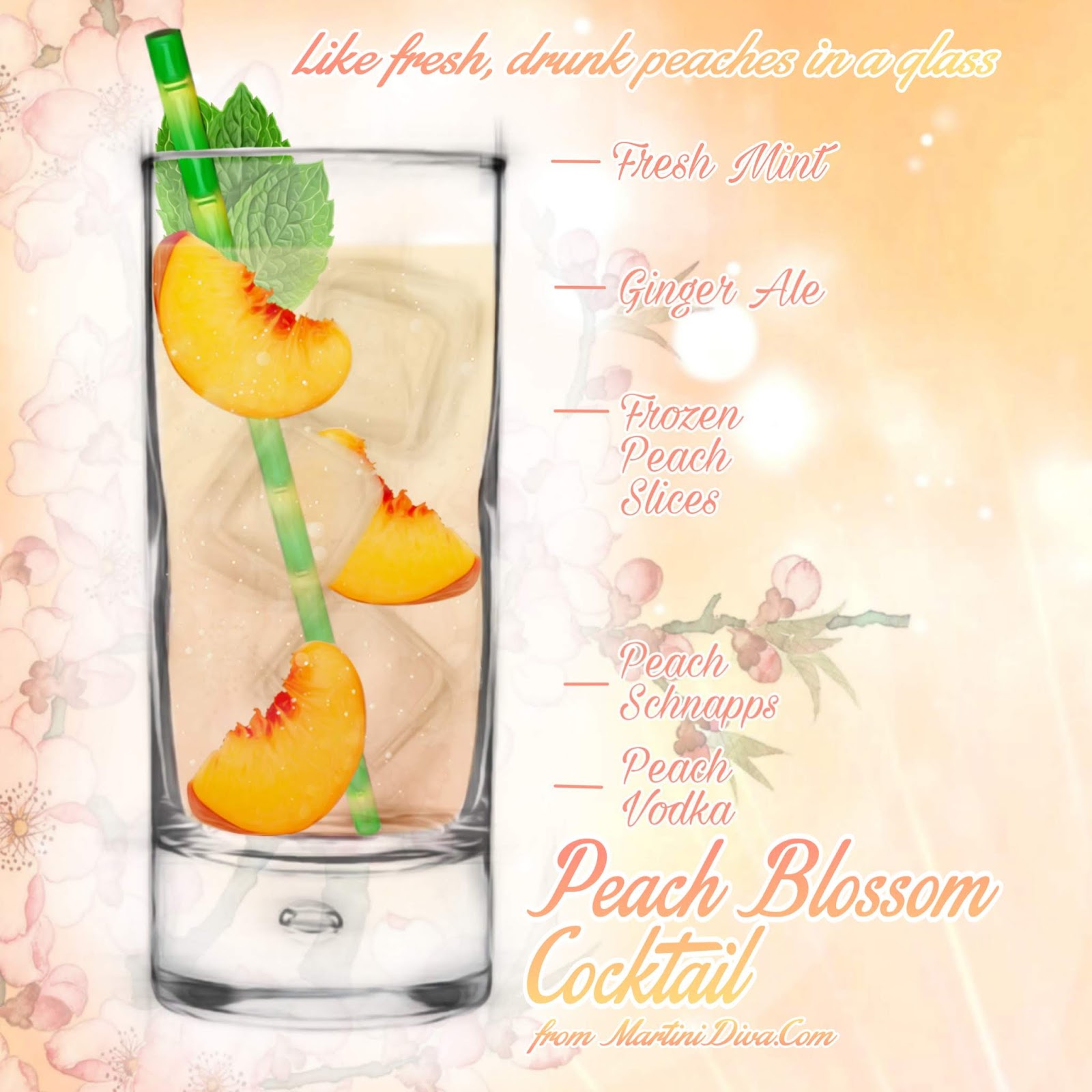 The MARTINI DIVA PEACH BLOSSOM COCKTAIL Recipe