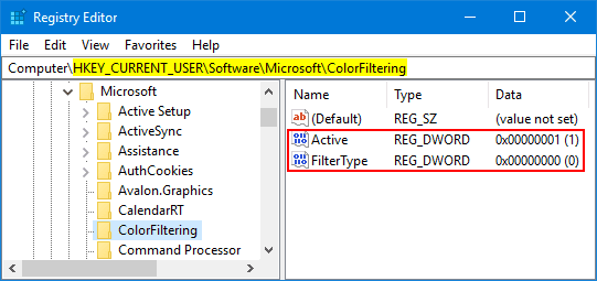 Cara Mengaktifkan dan nonaktifkan Color Filter di Windows 10