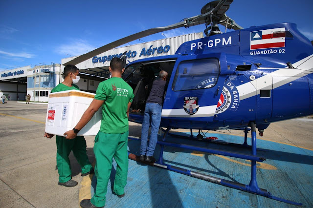Aeronaves retomam transporte de vacinas contra covid-19 na Bahia