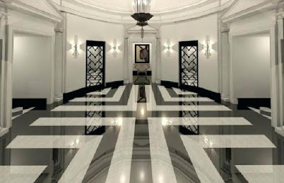 modern-black white marble flooring tile designs for living room and bathroom