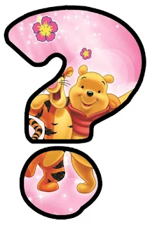 Abecedario de Tiger y Winnie the Pooh en Fondo Rosa. Tiger and Winnie the Pooh Alphabet.