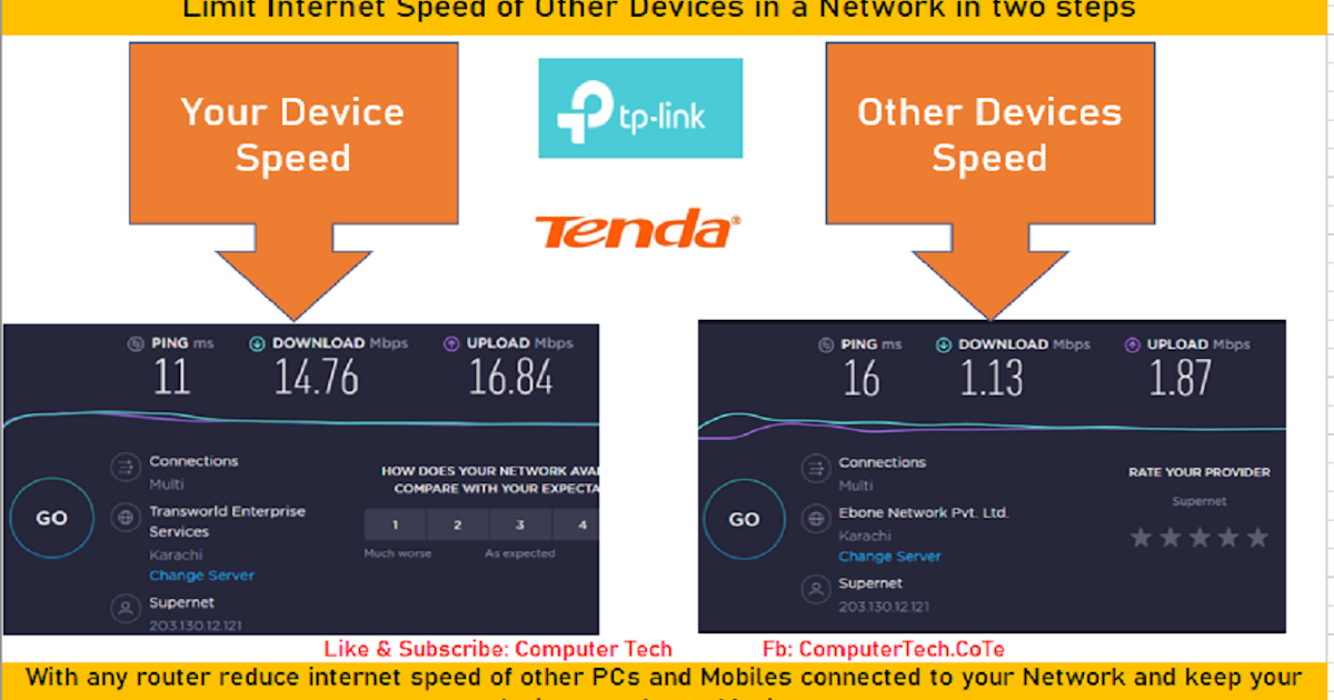 Limit Speed of Other Devices in a Network From Wireless Router