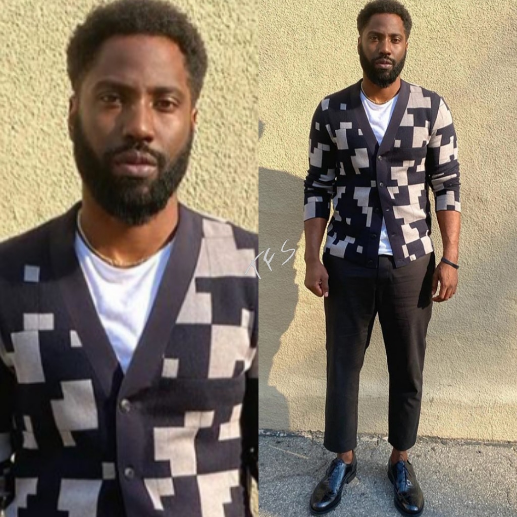 Instagram Style John David Washington in Armani & Allsaints to Promote