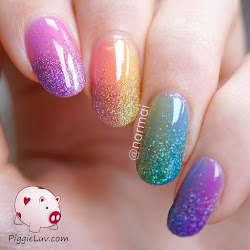 nail glitter rainbow finger different bling gradient nails gel designs cool coffin glitters diy nailart try diet health tints sheer