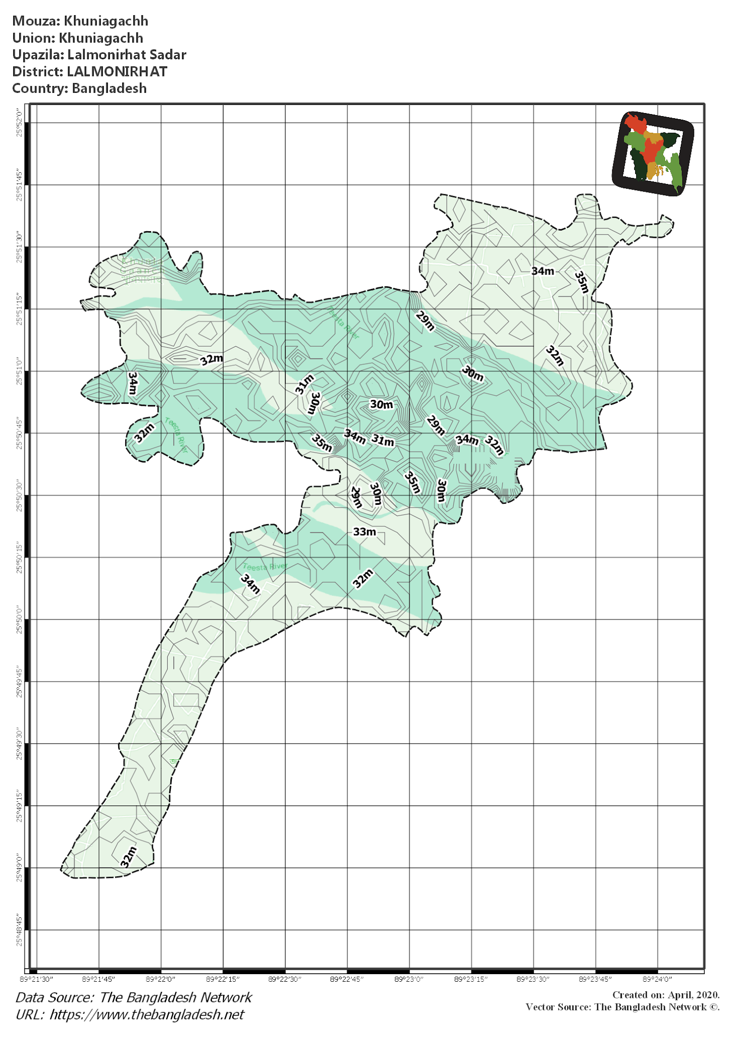 Map of Khuniagachh Mouza of Lalmonirhat Sadar Upazila, LALMONIRHAT Map of Khuniagachh Mouza of Lalmonirhat Sadar Upazila, LALMONIRHAT, Bangladesh.