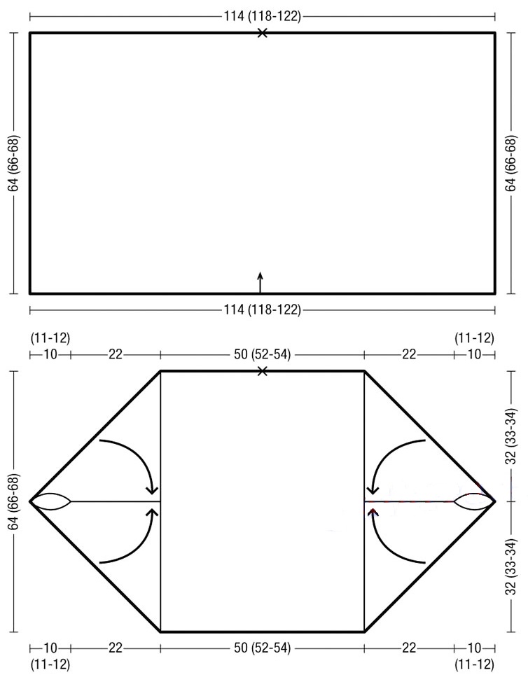 Шраг спицами одним полотном схемы и описание