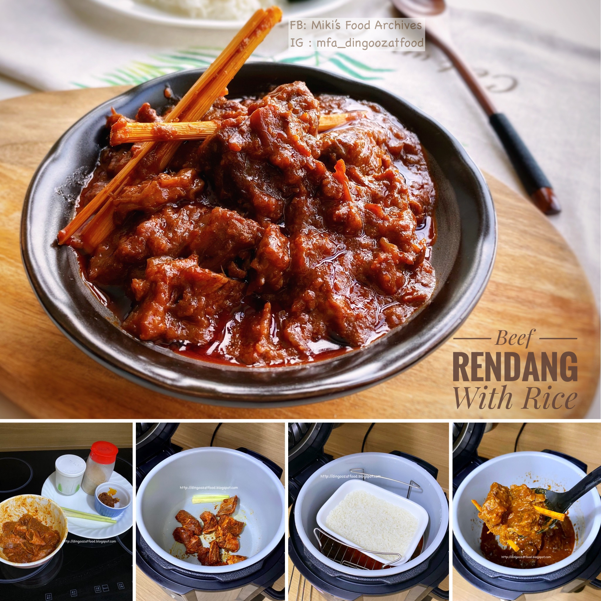 Miki's Food Archives Easy Beef Rendang【Pressure Cooker Recipe】 牛肉仁当