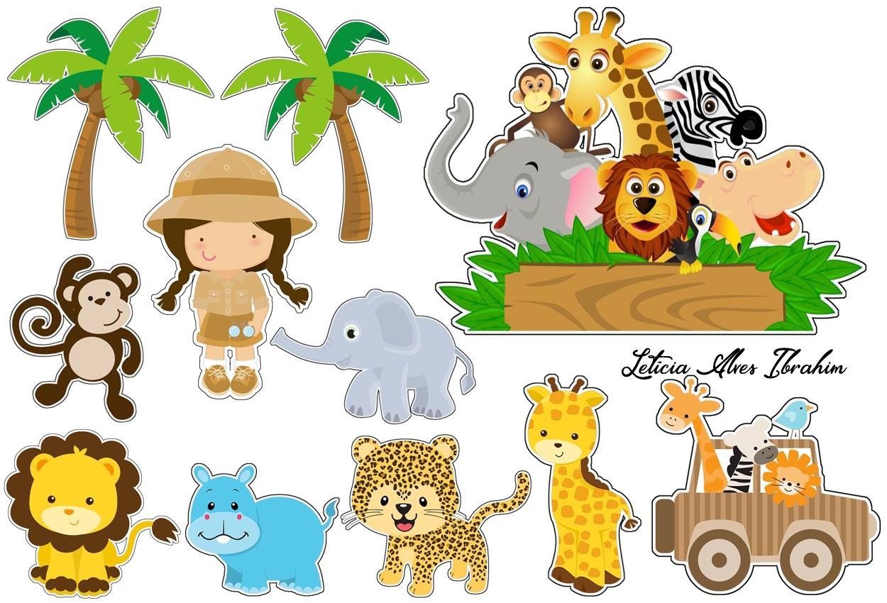 safari animals cake topper printable