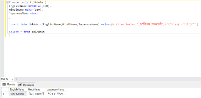 SQL SERVER : Store and Retrieve different languages  data from Table