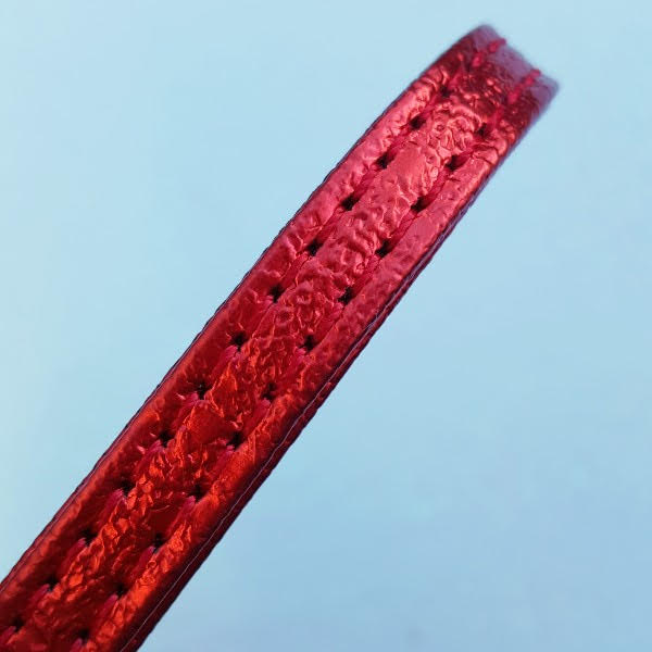red metallic strap for handbag